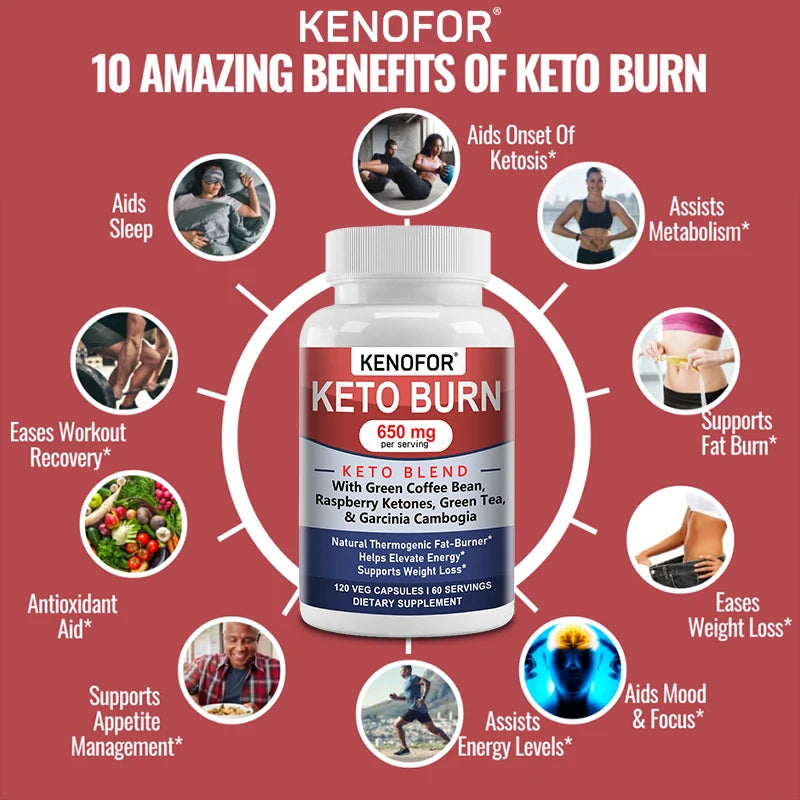 Keto BHB Capsules – Natural Energy, Focus & Wellness | 120ct Dietary Supplement Qst