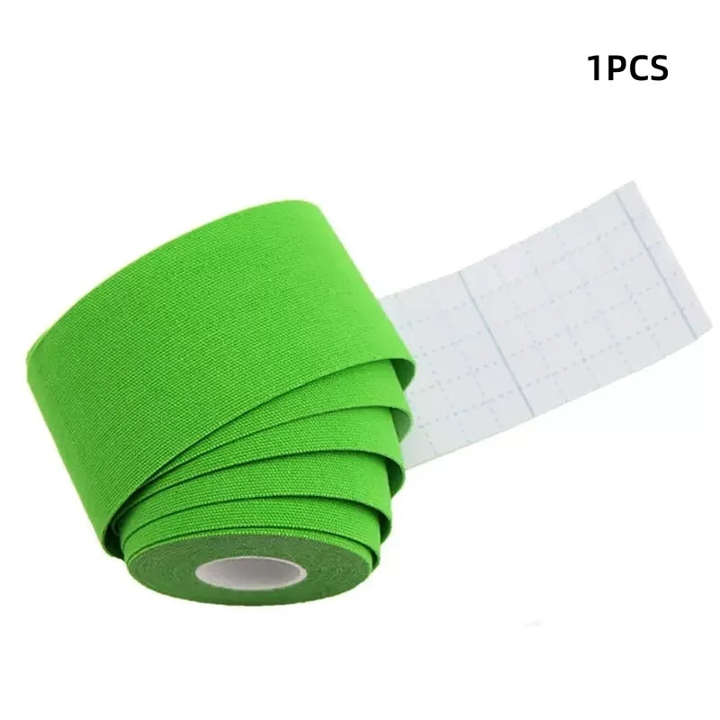 Kinesiology Sports Tape – Elastic, Waterproof, 18 Colors, 5m x 5cm Kinesiology Sports Tape Qme Light Green