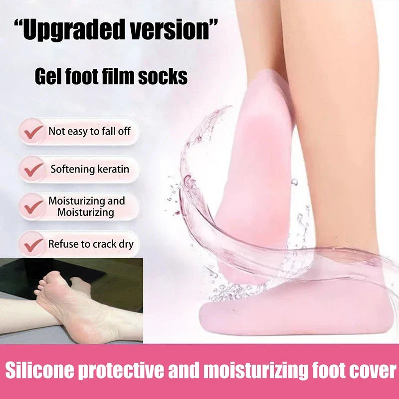 Silicone Moisturizing Gel Socks – Exfoliating Foot Spa (1 Pair) Moisturizing Foot Socks Qme
