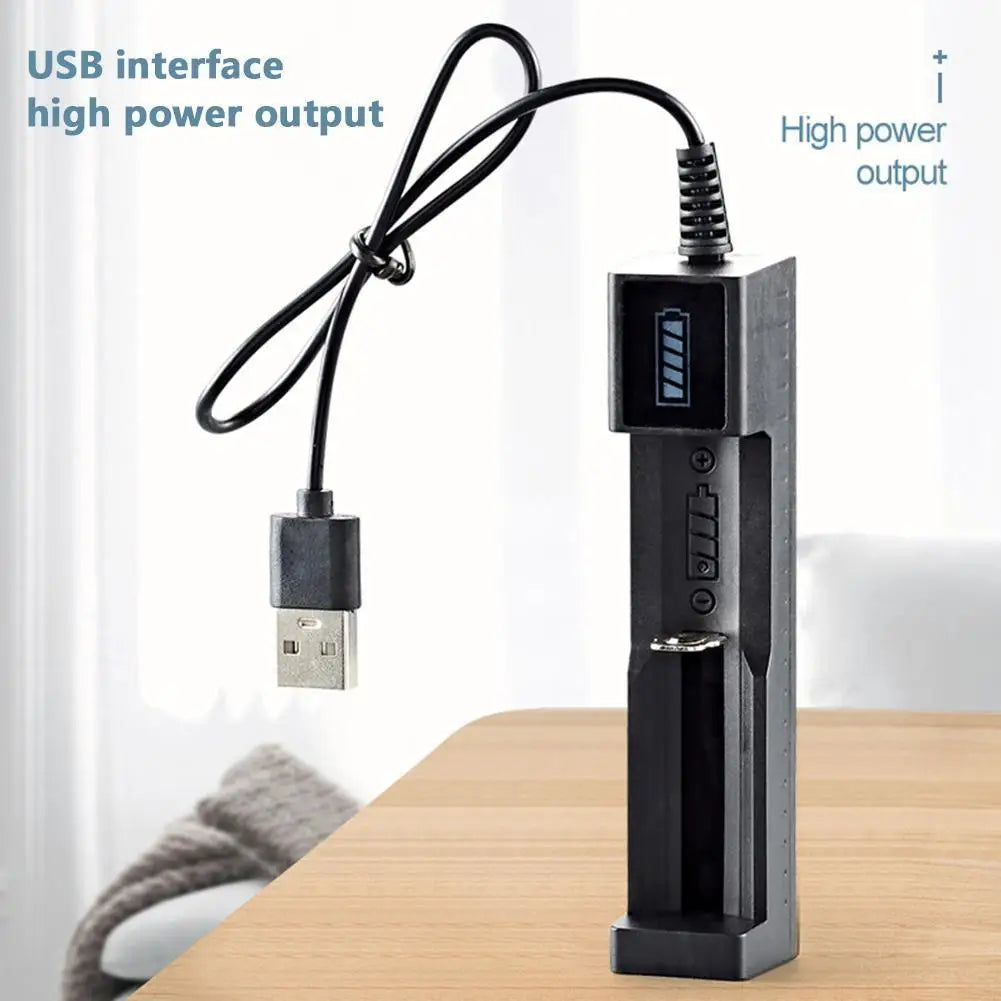 USB Fast Charge 1-Slot Battery Charger with LED Display Battery Charger Qme Default Title