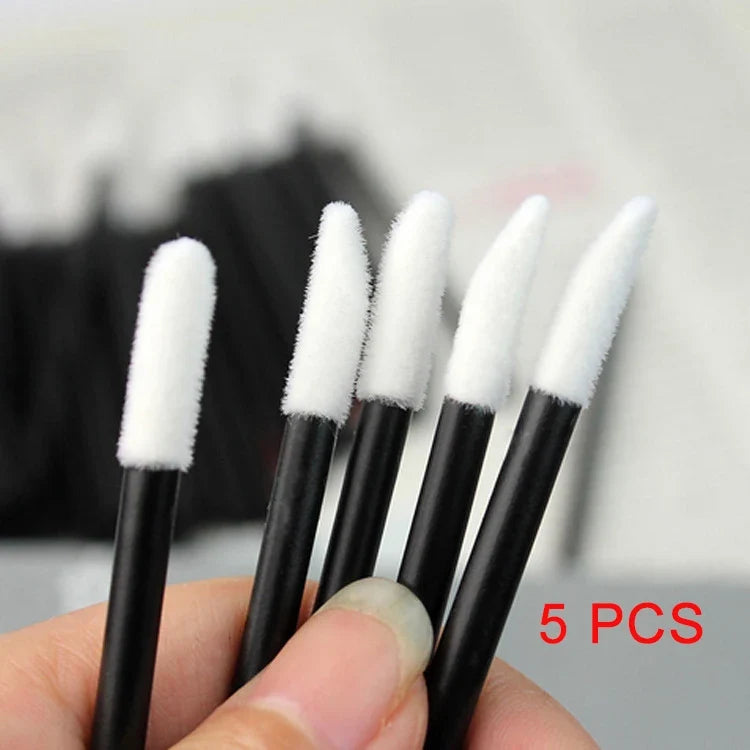 Disposable Lip Brushes – Lipstick & Gloss Wand Applicators Disposable Lip Brush Qme 5Pcs Black