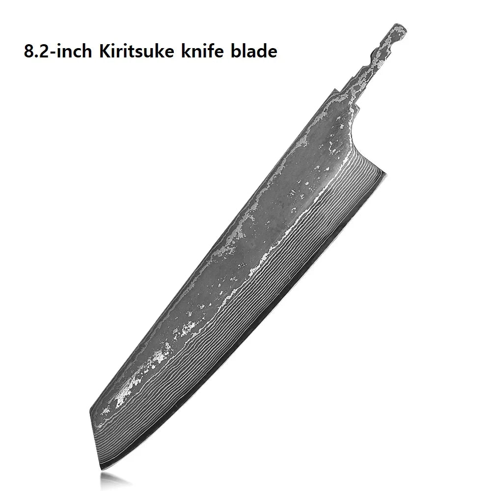 F.YOUNG VG10 Damascus Steel Knife Blank Blade – DIY Full Tang Knife Blank Blade Qst 8.2 inch Kiritsuke