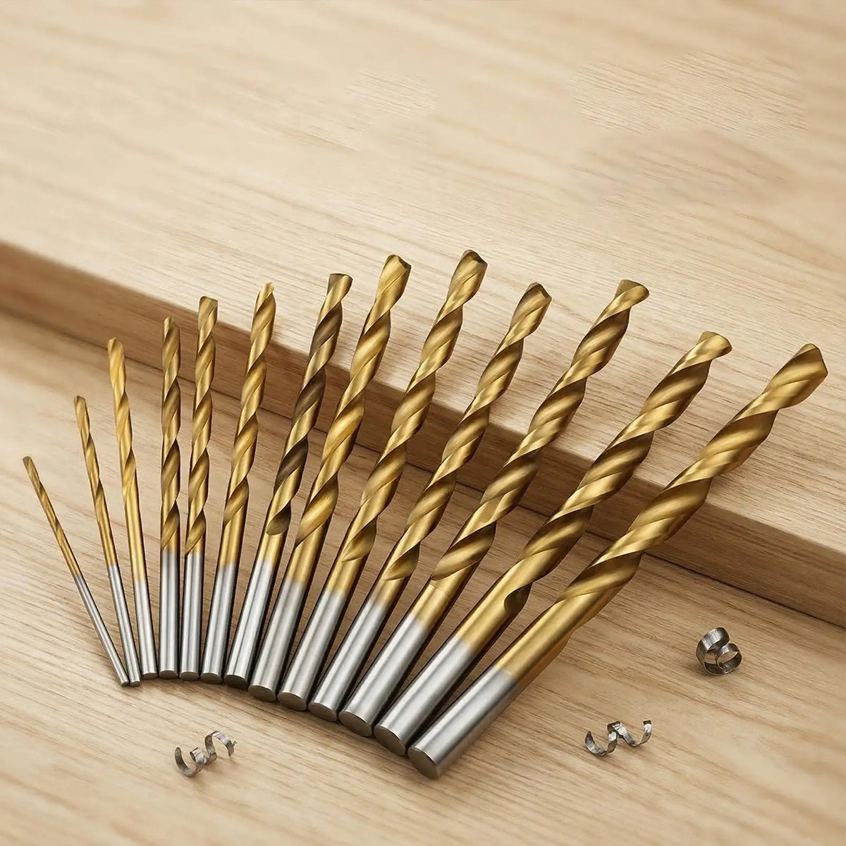 13-Pc Titanium Twist Drill Bit Set – Wood, Copper & Aluminum Twist Drill Bit Set Qme