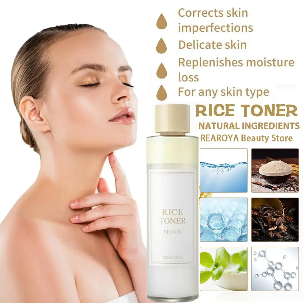REAROYA Rice Toner 150ml – Brightening & Moisturizing Skin Care Facial Toner Qst