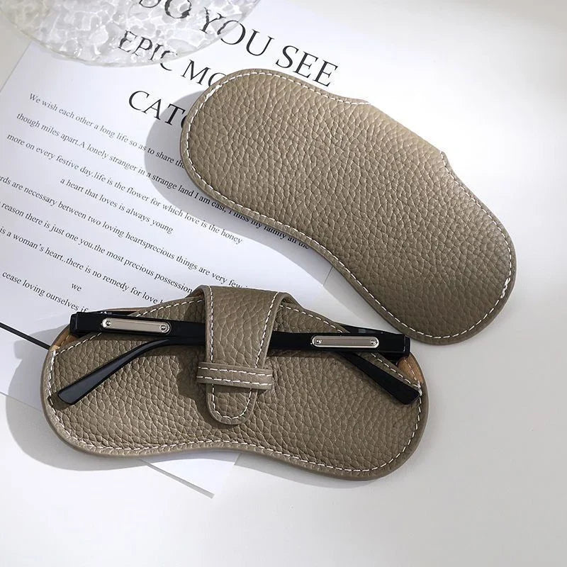 PU Leather Glasses Case – Portable Sunglasses Storage Bag Glasses Storage Case Qme Elephant Gray