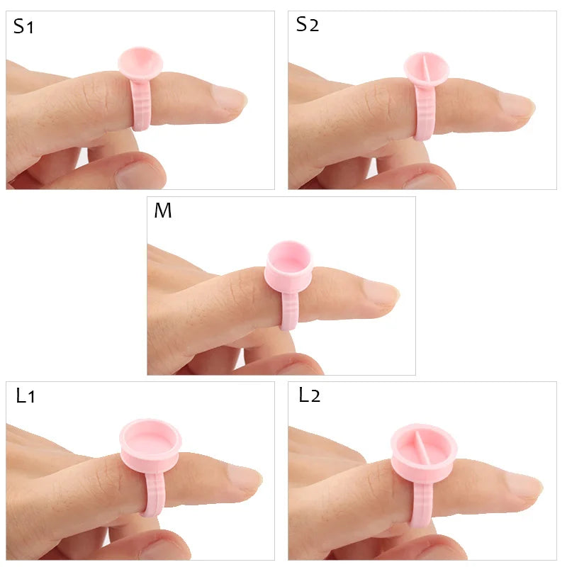 Disposable Glue Rings Pigment Holder Pallet – Tattoo & Lash Pigment Holder Rings Qme