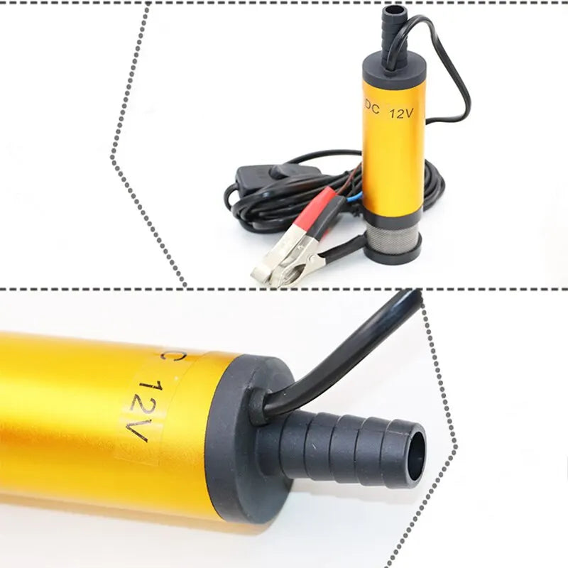 12V 24V DC Mini Submersible Pump – Aluminum Alloy, 12L/min Submersible Transfer Pump Qme