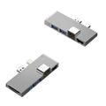 6-in-1 Surface Pro 4/5/6 Hub – HDMI, Ethernet, USB, SD/TF USB Hub Adapter Qme Silver