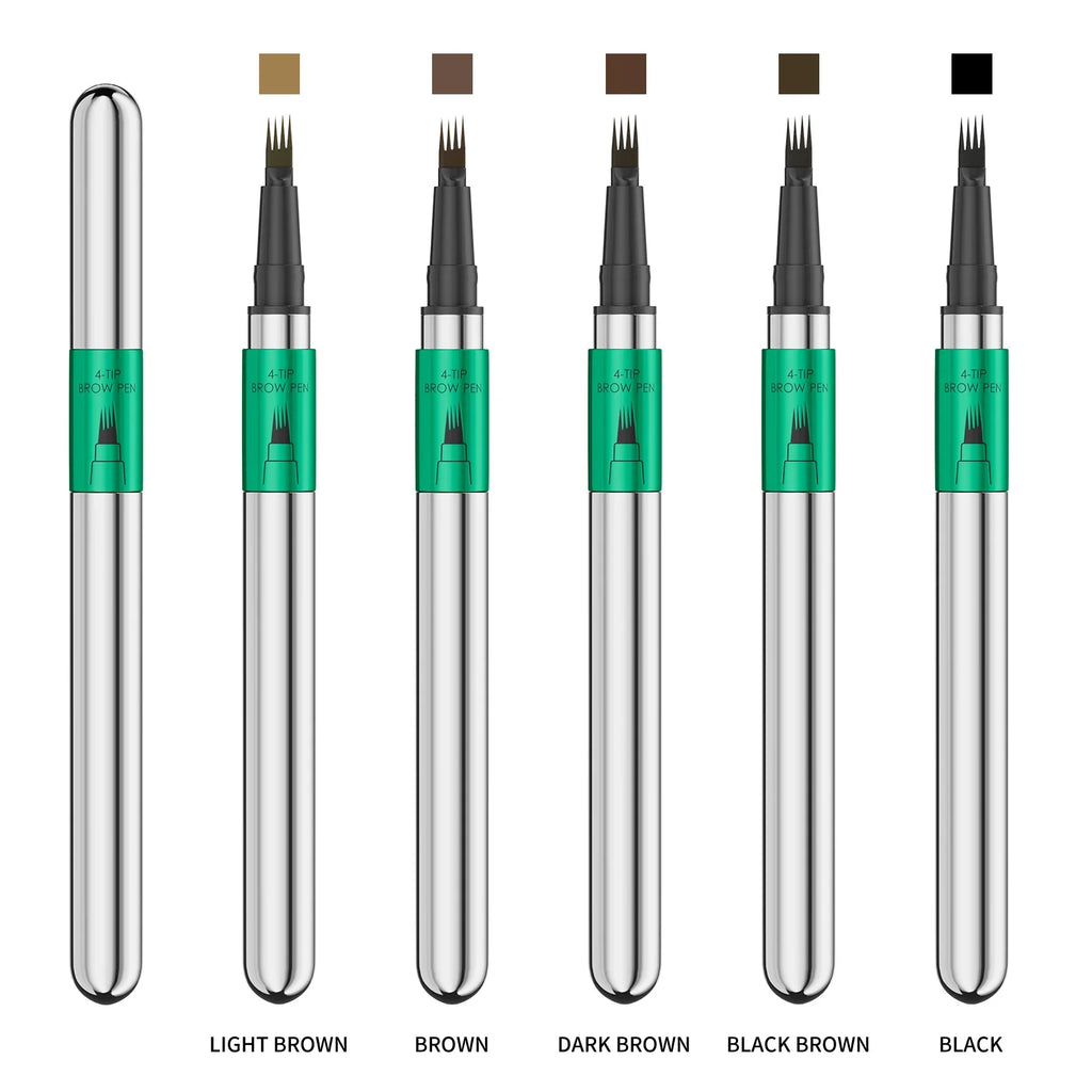 Hellokiss Waterproof Microblading Eyebrow Pen – 4 Split Head Microblading Eyebrow Pen Qme
