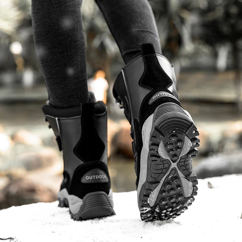Women's Waterproof Mid-Calf Snow Boots – Warm Plush Lace-Up Women's Snow Boots Qst