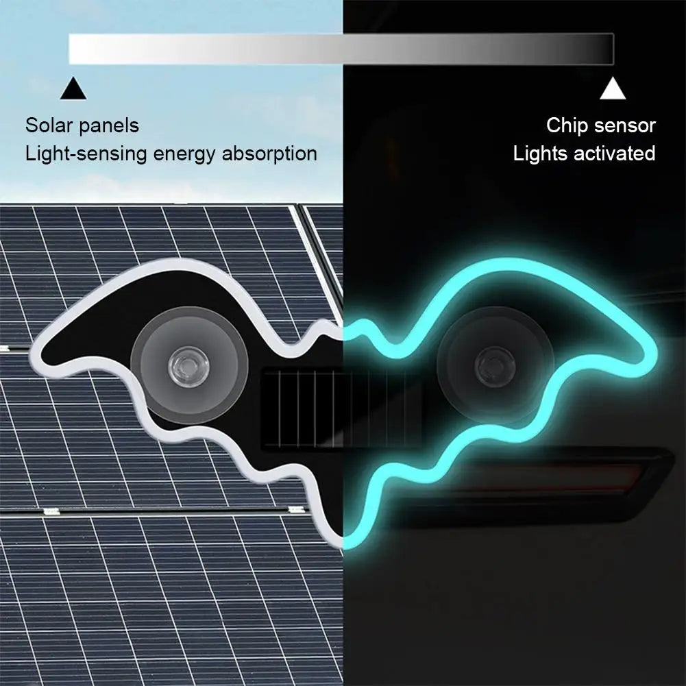 Solar Bat LED Ambient Car Light – Suction Cup, 5 Colors Car Ambient Light Qme