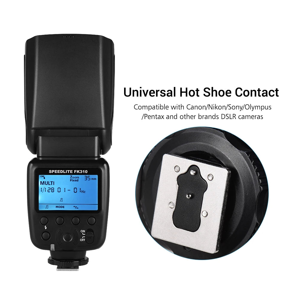 Wireless Speedlite Flash GN33 LCD Display for DSLR Cameras Camera Flash Speedlite Qst
