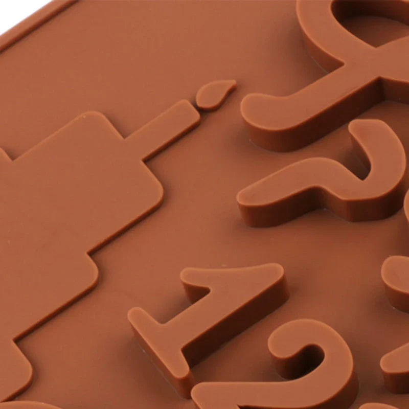 3D Hebrew Letters & Arabic Numbers Silicone Chocolate Mold Silicone Baking Mold Qme