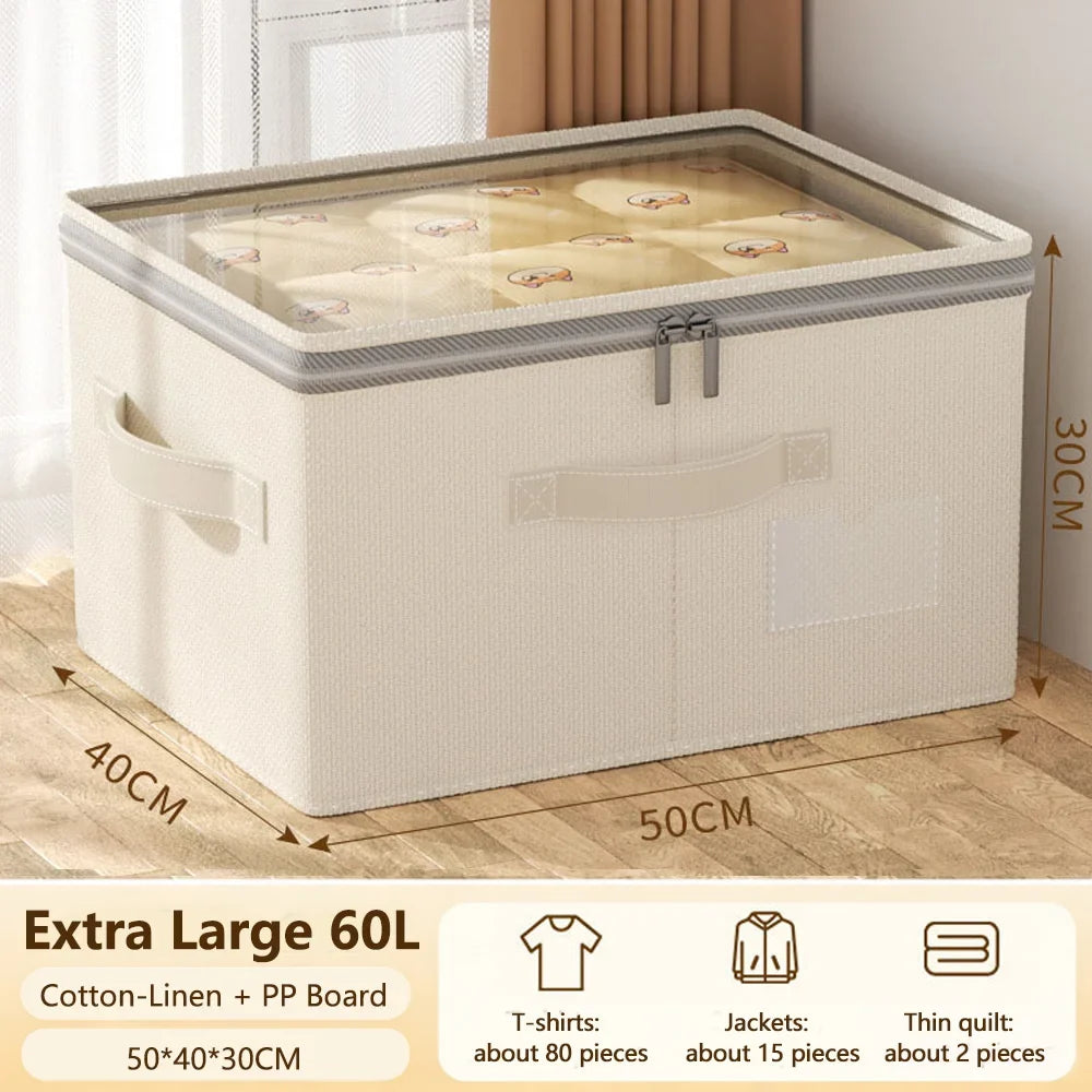 Foldable Cotton Linen Storage Box – No Assembly Required Foldable Storage Box Qme XL
