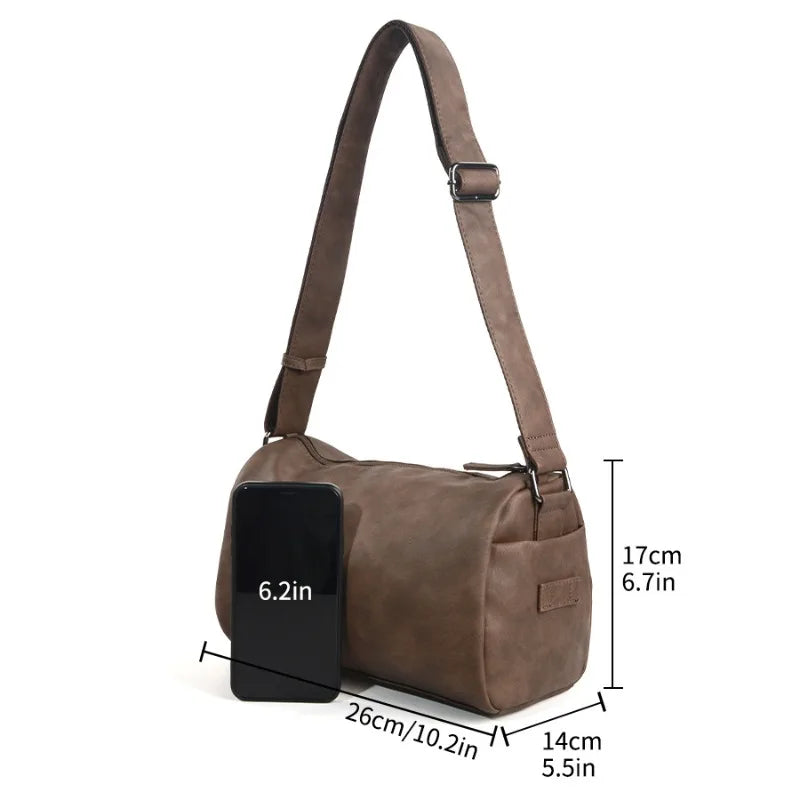 Men's Cylinder Crossbody Bag | Korean Minimalist Sling Crossbody Sling Bag Qme