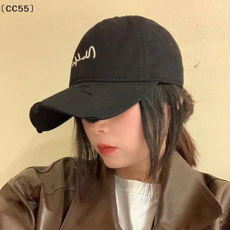 Distressed Baseball Cap – Deep Fit for Large Heads & UV Brim Baseball Cap Qst
