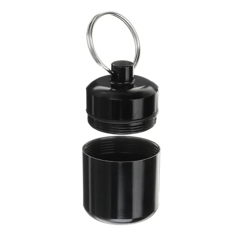 Mini Aluminum Alloy Keychain Canister – Sealed Pocket Storage Can Keychain Storage Canister Qme