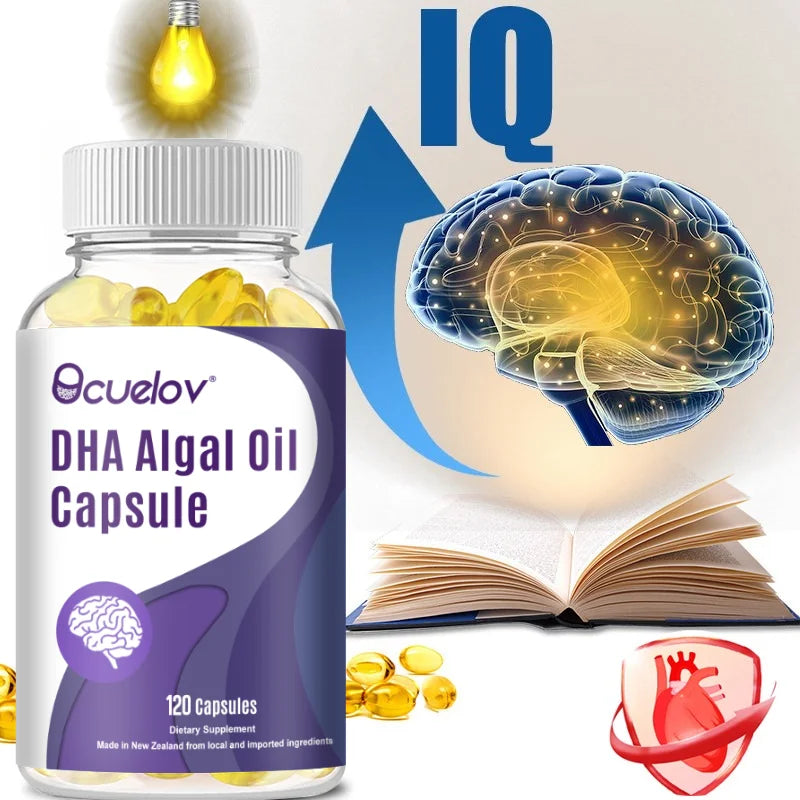 Algal Oil DHA & EPA Omega-3 Capsules – Brain & Eye Support Omega-3 Supplement Qst
