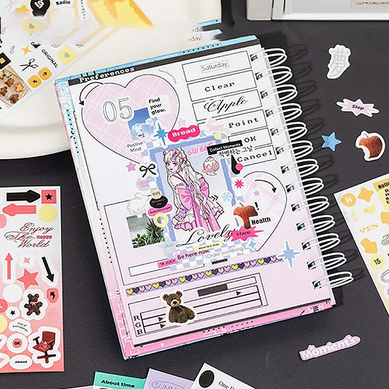 Y2K Sweet Cool Sticker Book – Scrapbooking & Craft Decor Decorative Sticker Book Qme