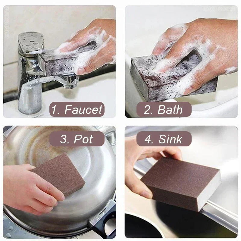 8-Pack Magic Carborundum Scrub Sponge – Rust & Stain Eraser Scrub Sponge Set Qme