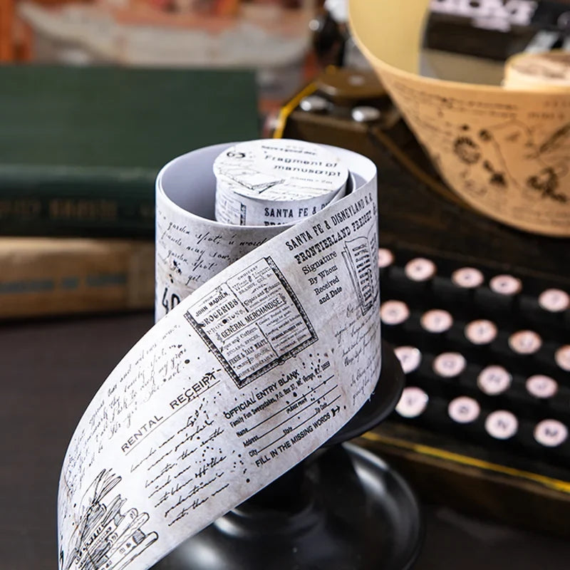 Vintage Manuscript Washi Tape | Journal & Scrapbooking DIY Decorative Washi Tape Qme