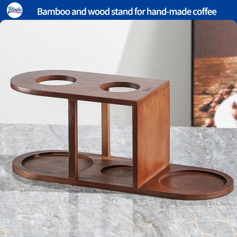 Bincoo Pour Over Coffee Stand & Wood Storage Rack for Filter Cup Coffee Accessory Rack Qst only base