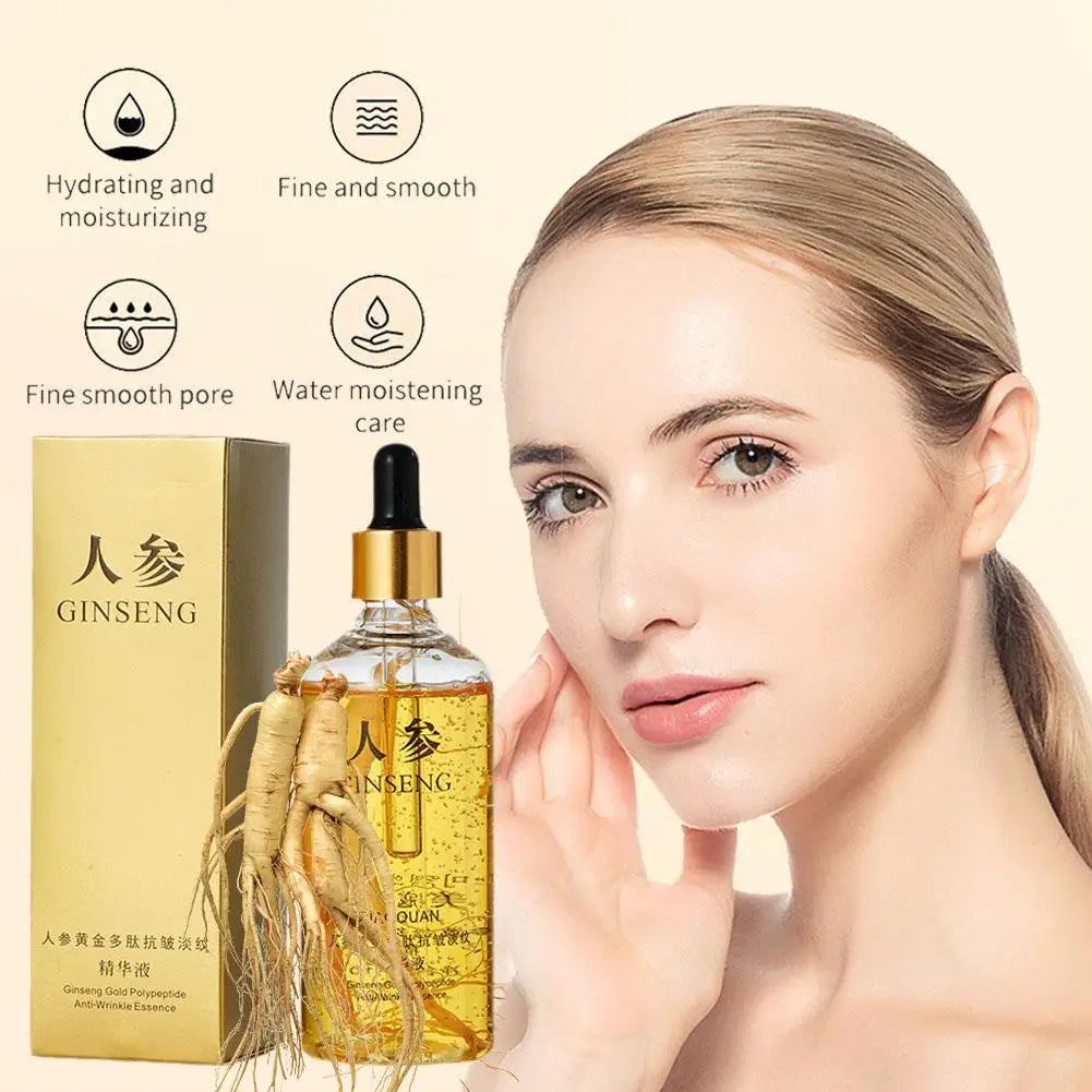Gold Ginseng Polypeptide Face Essence 100ml – Brightening Serum Face Essence Serum Qme