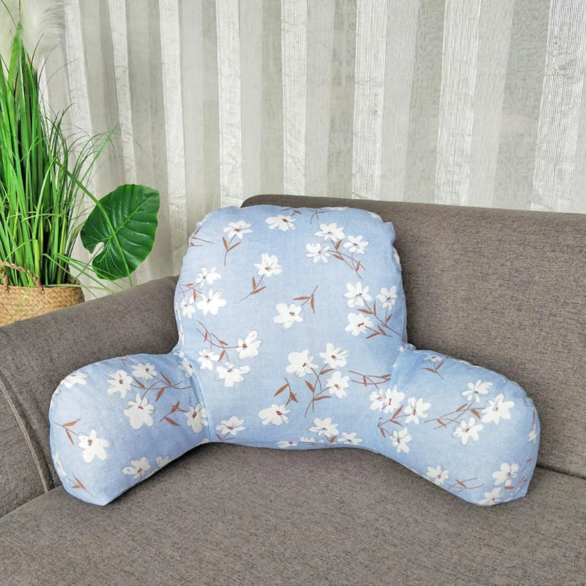 Printed Back Cushion with Arm Rest – Lumbar & Reading Support Back Support Cushion Qme F