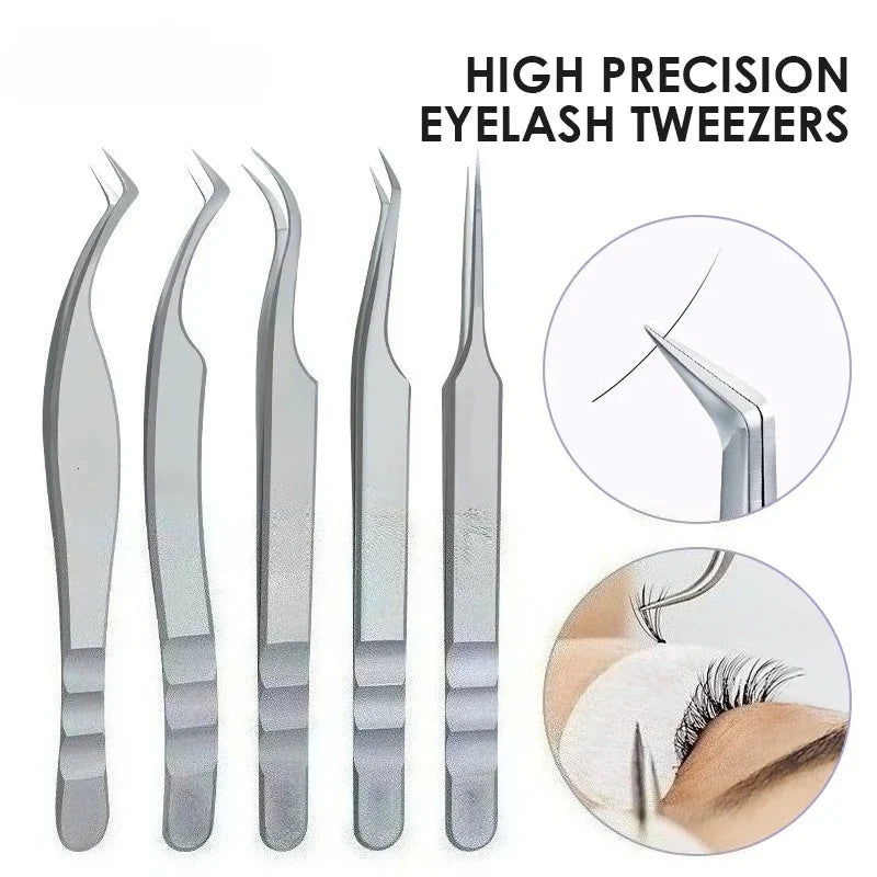 Qme Stainless Steel Eyelash Extension Tweezers | Precision Lash Lash Extension Tweezers Qme