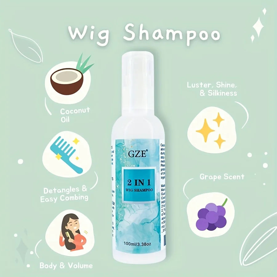 GZE Wig Shampoo – Deep Cleansing Soak for Synthetic Hair Wig Shampoo Qme
