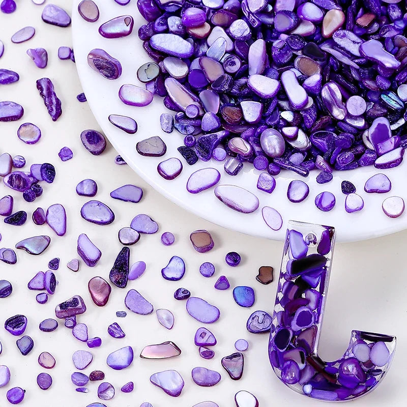 Natural Pearl Crushed Seashell Slices – Nail Art & DIY Crafts Nail Art Shell Particles Qme Purple