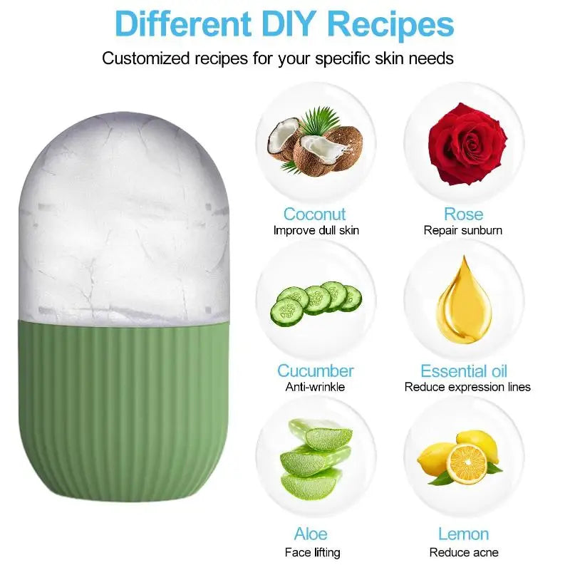 Silicone Face Ice Cube Mold Roller – Skincare Beauty Tool Facial Ice Roller Qme