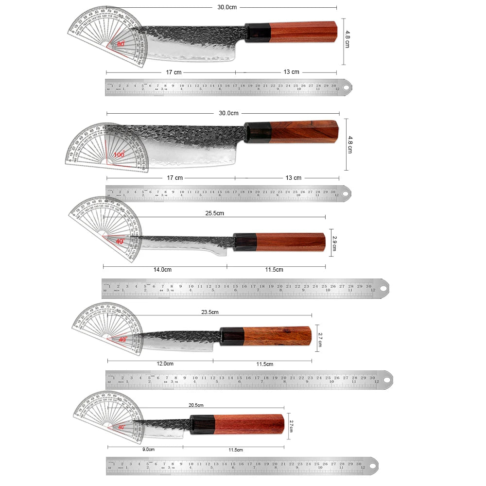 XITUO Chef Knife Set 1-5PCS 5Cr15Mov Stainless Steel Sharp Chef Knife Set Qst