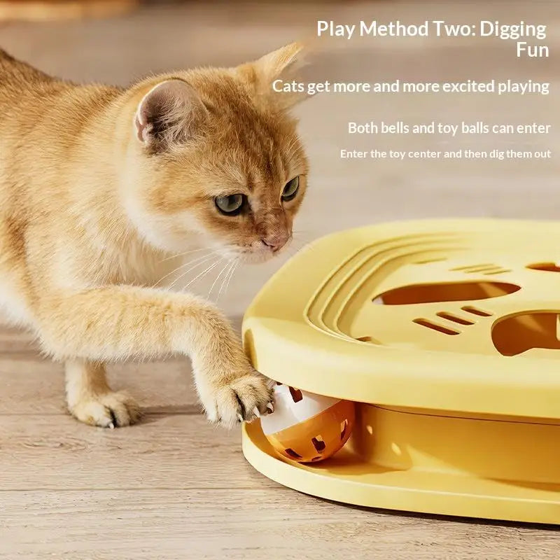 Interactive Cat Puzzle Toy with Feather – Self-Play Training Game Interactive Cat Toy Qme