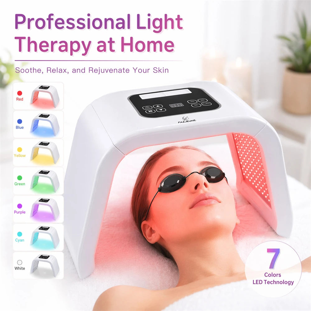 7-Color LED Facial Beauty Device | 168 LEDs Foldable Skin Care LED Facial Device Qst