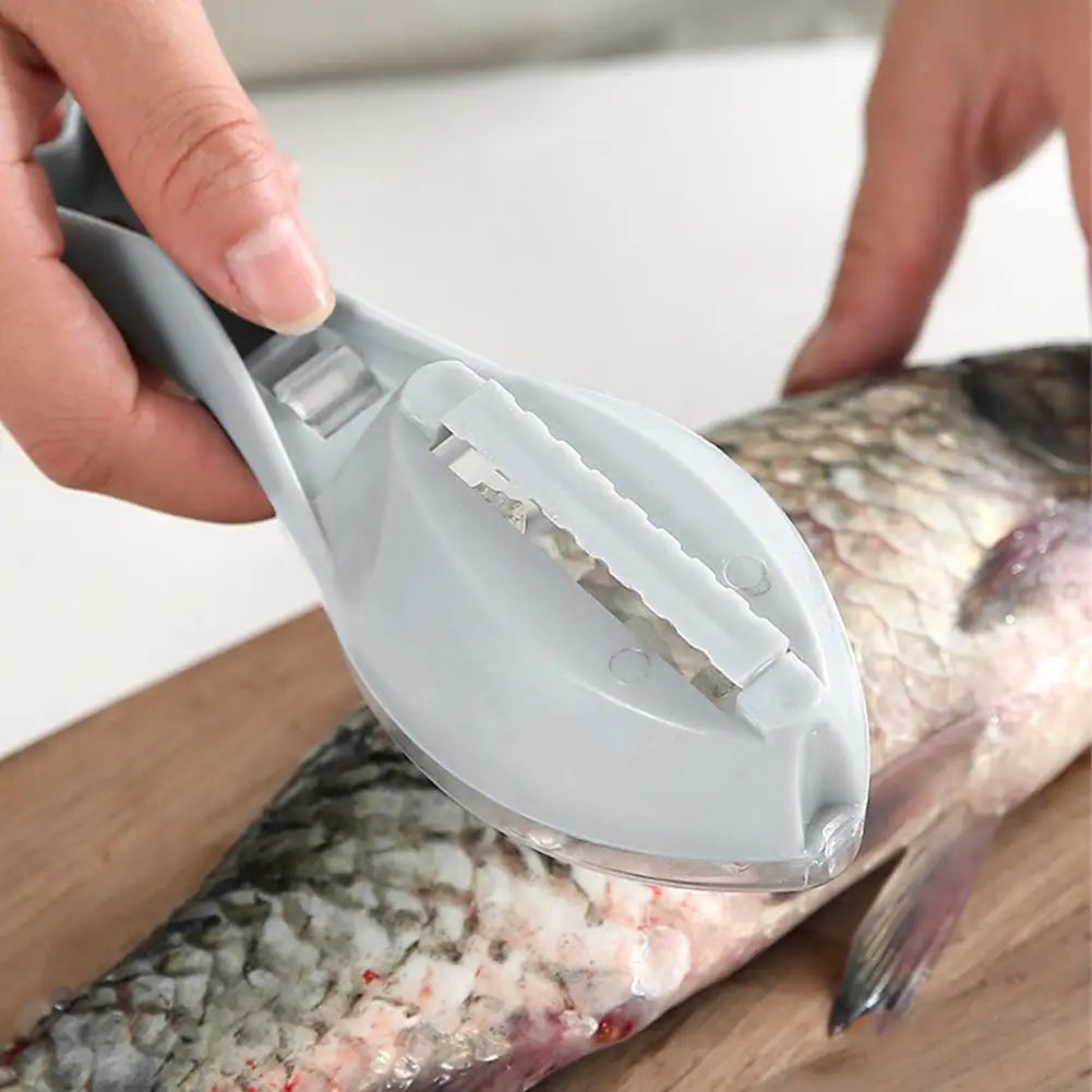 Fish Scale Scraper Brush with Quick-Release Knife Fish Scaler Tool Qme