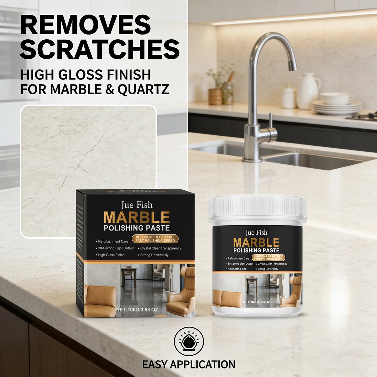 Marble Polishing Paste – Removes Water Stains & Fingerprints Stone Polishing Paste Qme