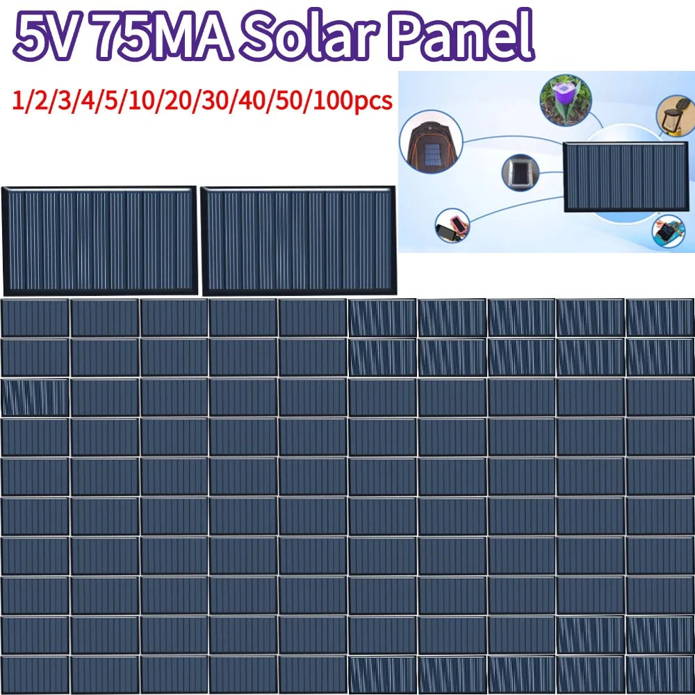 80x45mm 5V 75mA DIY Solar Panel – Polycrystalline Silicon DIY Solar Panel Qme