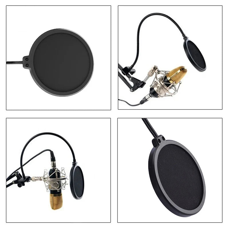 Double Layer Studio Microphone Pop Filter Wind Screen Microphone Pop Filter Qme