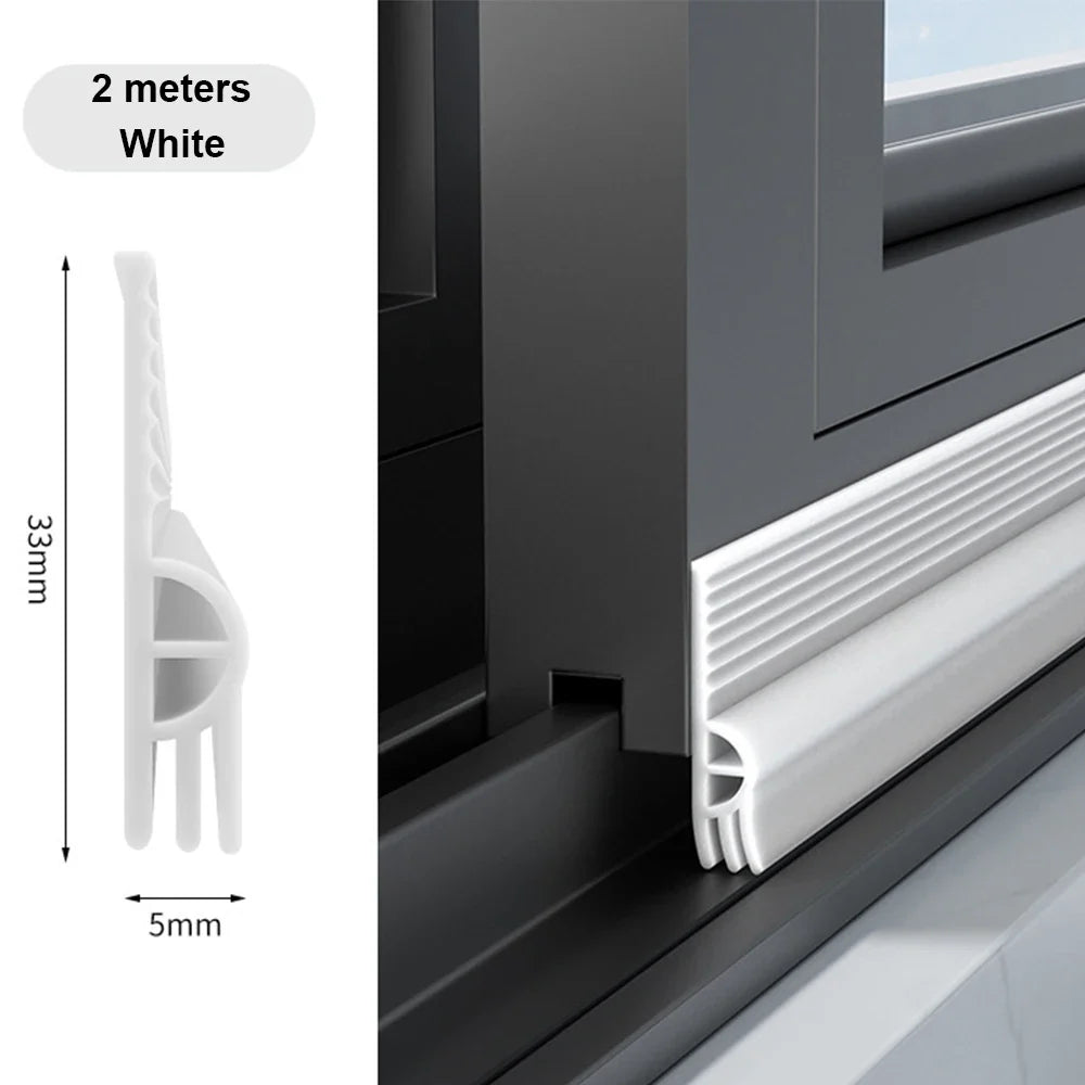 2M TPE Door Bottom Seal Strip – Flexible, Cuttable & Easy Install Door Bottom Seal Strip Qme White 2M 1pc