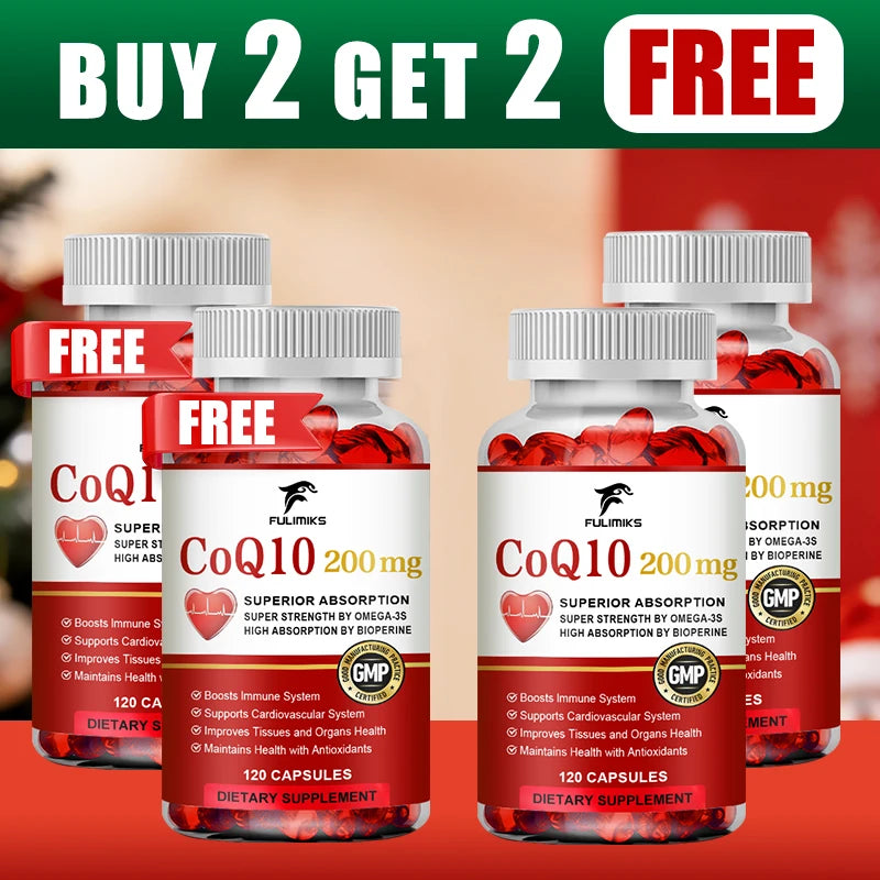 Fulimiks CoQ10 200mg Capsules – Energy & Antioxidant Support CoQ10 Supplement Qst