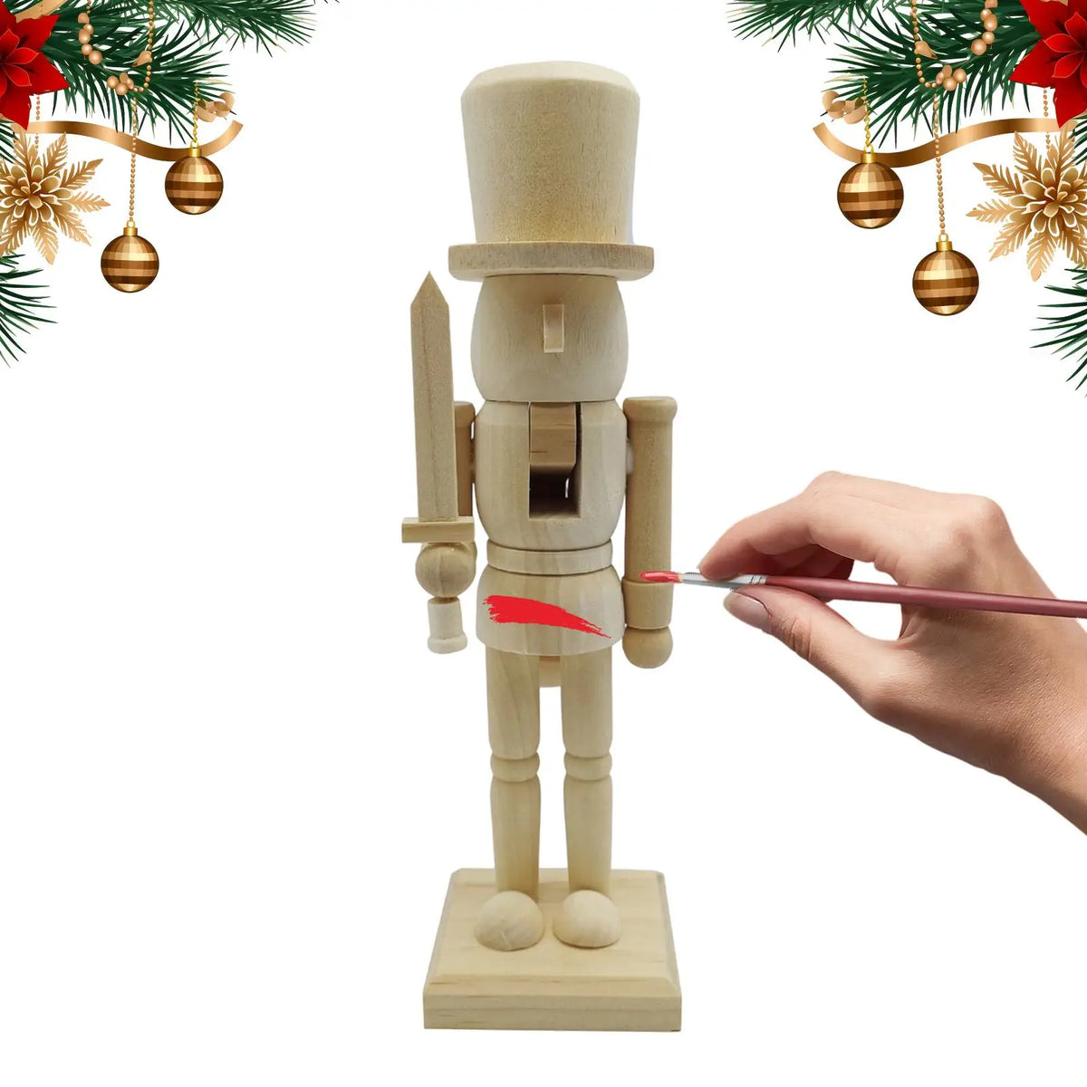 Christmas Wooden Nutcracker Figurine Tabletop Ornament Christmas Figurine Qme