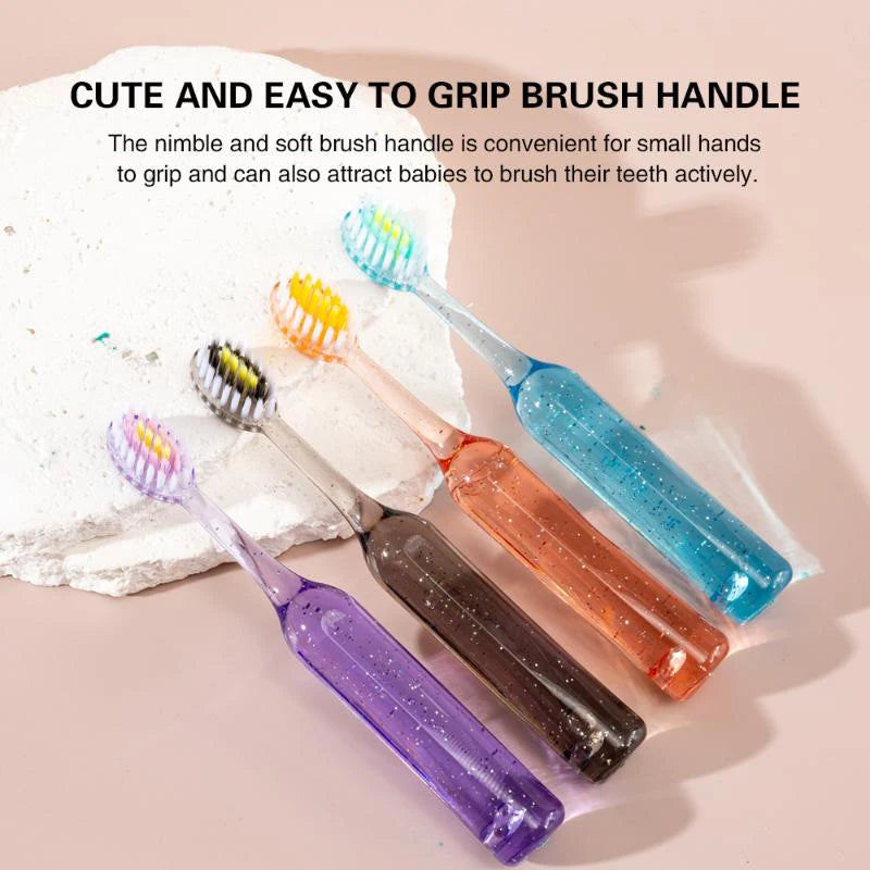 2-Pack Kids Soft Toothbrushes – Convex Design, Ages 3–12 Kids Toothbrush Set Qst