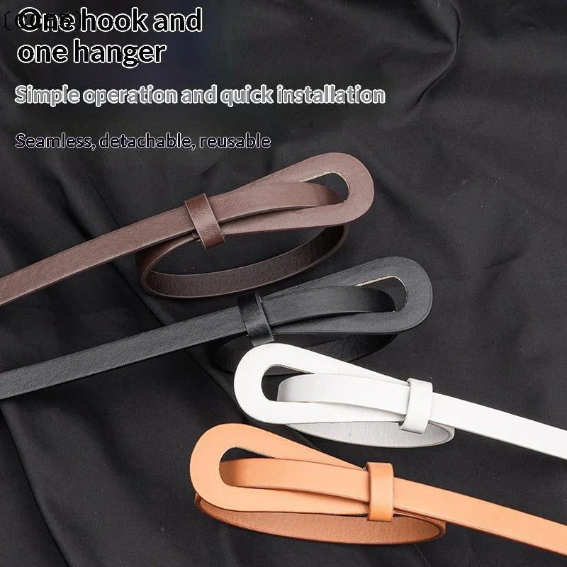 Vintage PU Leather Waist Belt – Slim Tie Belt for Women Women's Waist Belt Qst