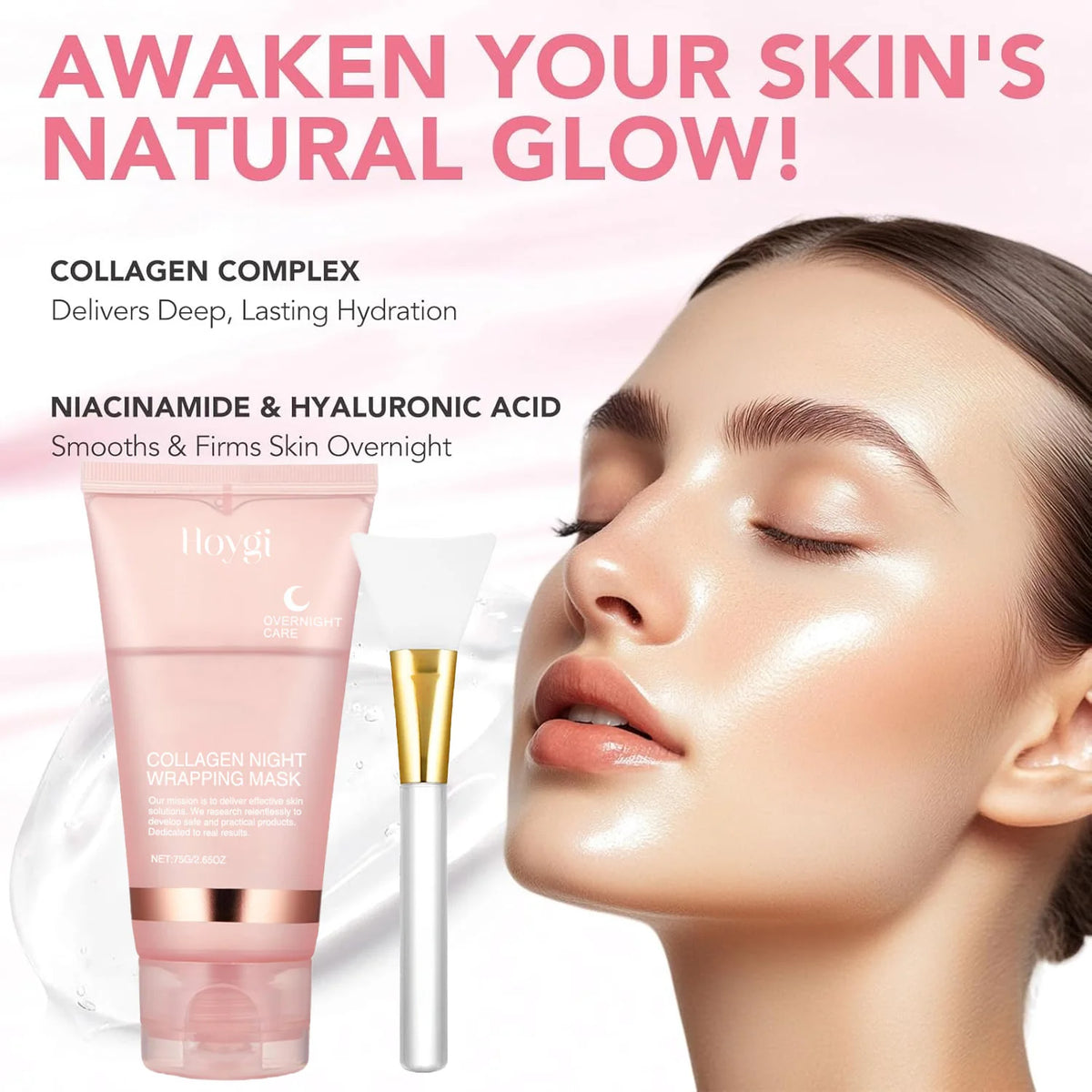 REAROYA Collagen Overnight Peel-Off Facial Mask 75ml Collagen Face Mask Qst