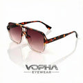 VOPHA Retro Square Aviator Sunglasses UV400 Unisex Vintage Fashion Sunglasses Qst Gradient brown