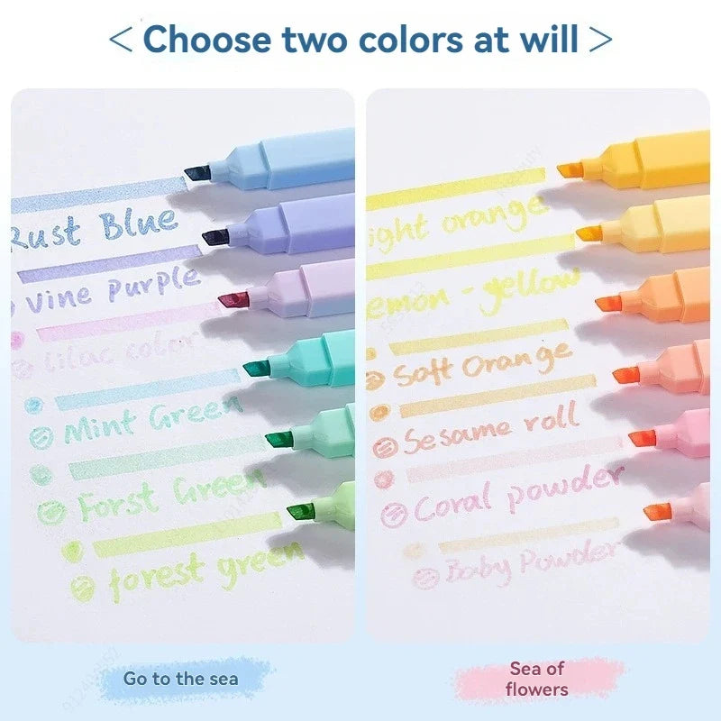 Dual Tip Highlighters 12 Colors – No Bleed Bible Pens Highlighter Marker Set Qme