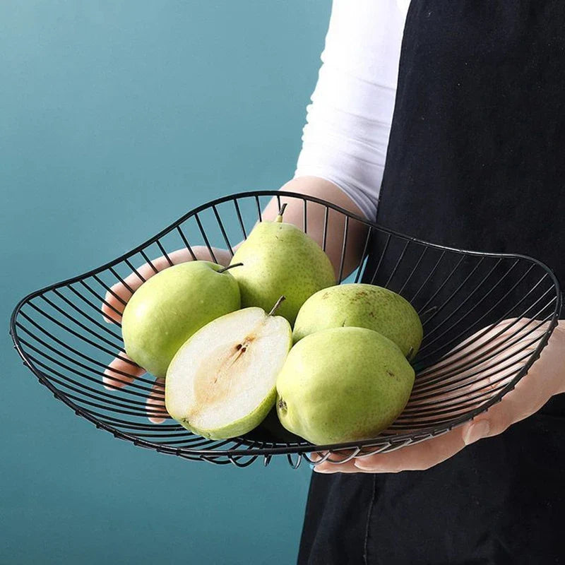 Iron Fruit Basket Bread & Snack Tray Bowl – 4 Colors Fruit Basket Tray Qme