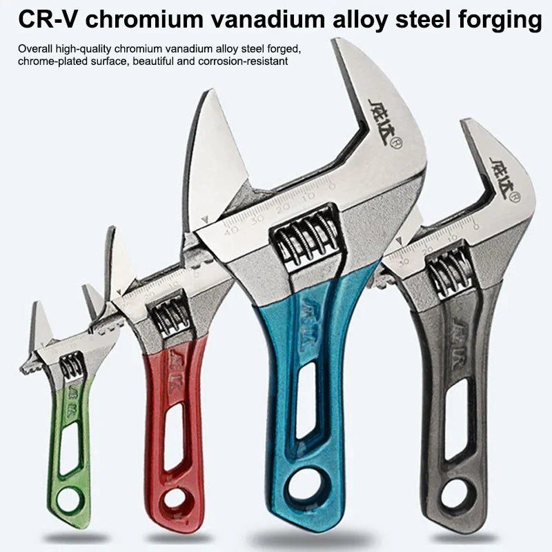 Mini Adjustable Monkey Wrench 4-8 Inch – Alloy Steel Spanner Adjustable Wrench Qme