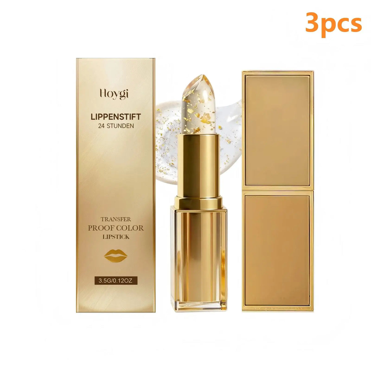 Hoygi Color Changing Lip Balm – Gold Shimmer & Hyaluronic Acid Tinted Lip Balm Qst 3pcs